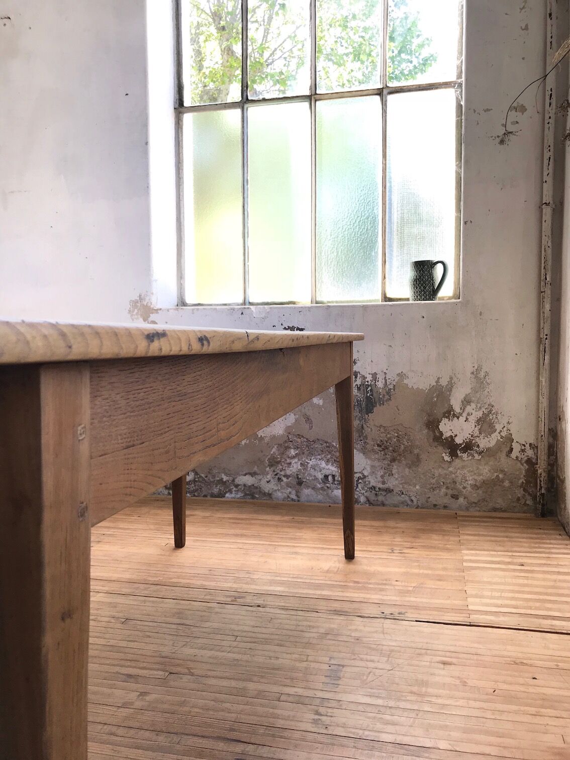 Farm table in raw wood