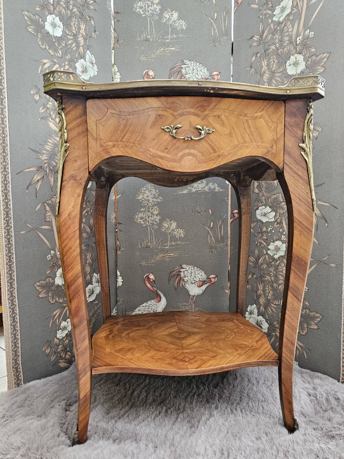 Louis XV style marquetry side table