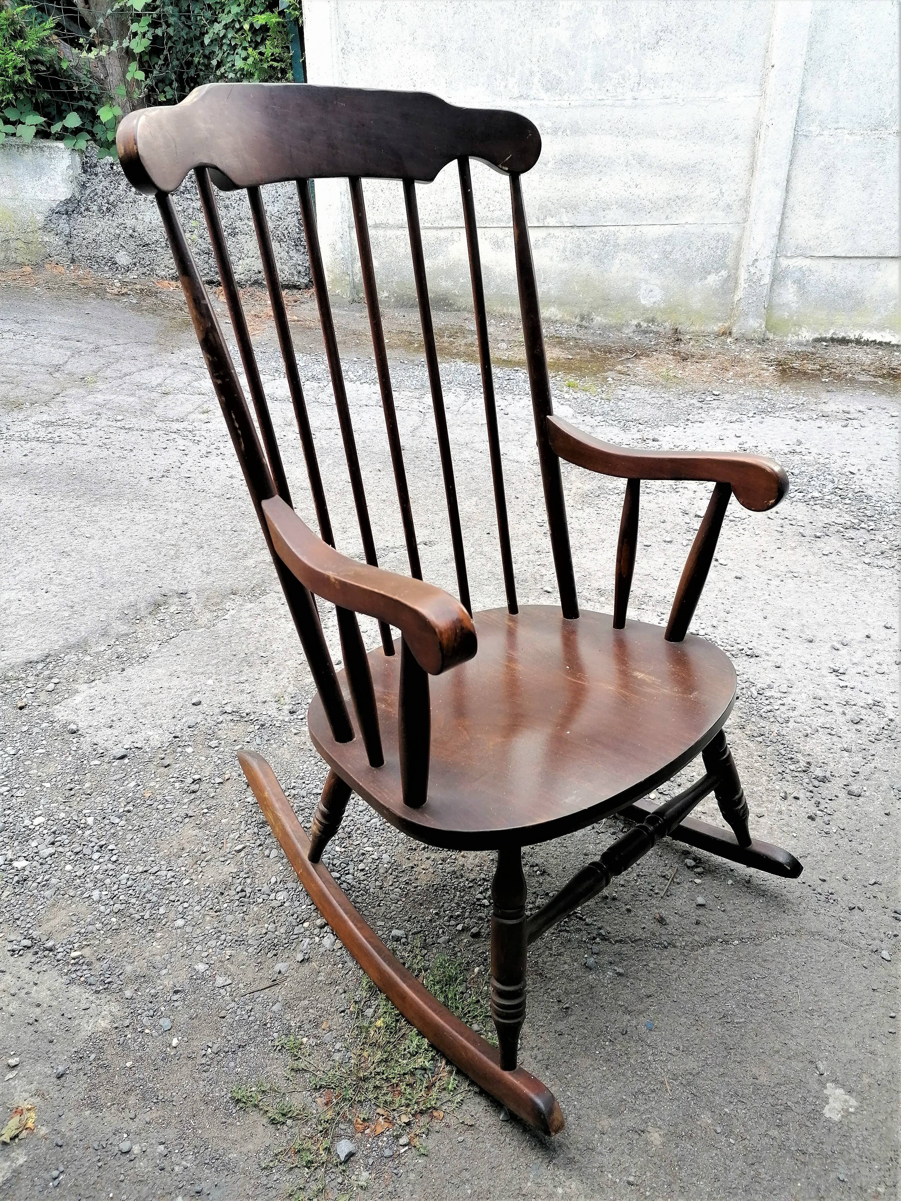 Rocking chair rocking armchair wood vintage Scandinavian design