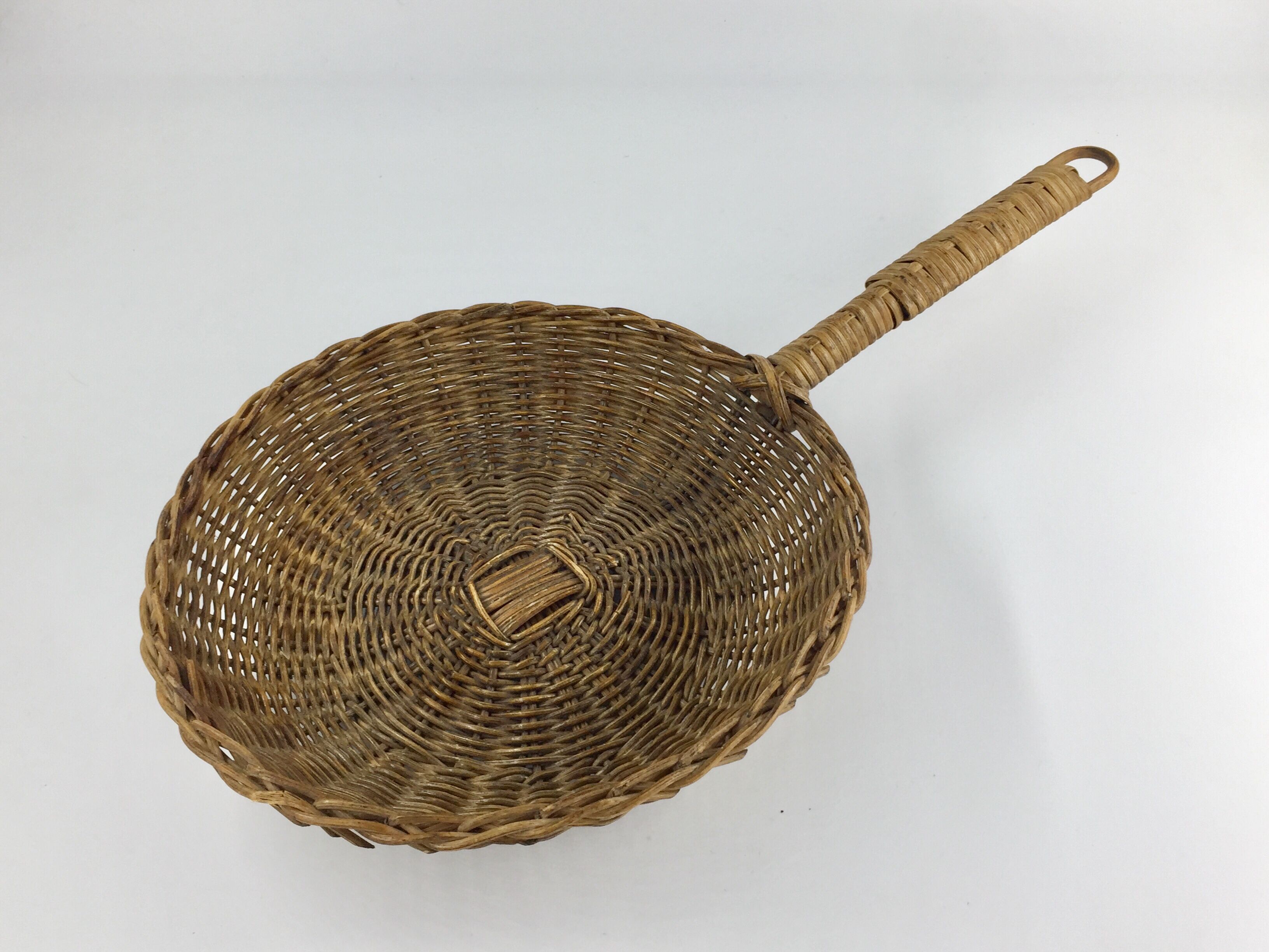 Vintage wicker and stove-shaped basket