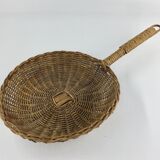 Vintage wicker and stove-shaped basket