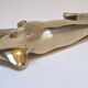 Dachshund solid brass vintage zoomorphic paperweight 60s-70s