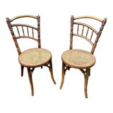 Pair of Viennese bistro café chairs by L. & H. Cambier Frères bentwood belgium
