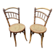 Paire de chaises de café bistrot viennoise par L. & H. Cambier Frères bois courbé belgique