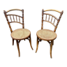 Paire de chaises de café bistrot viennoise par L. & H. Cambier Frères bois courbé belgique