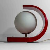 Lampe « orbe » de l'ère spatiale dans un boîtier en stratifié rouge, Italie, années 1960