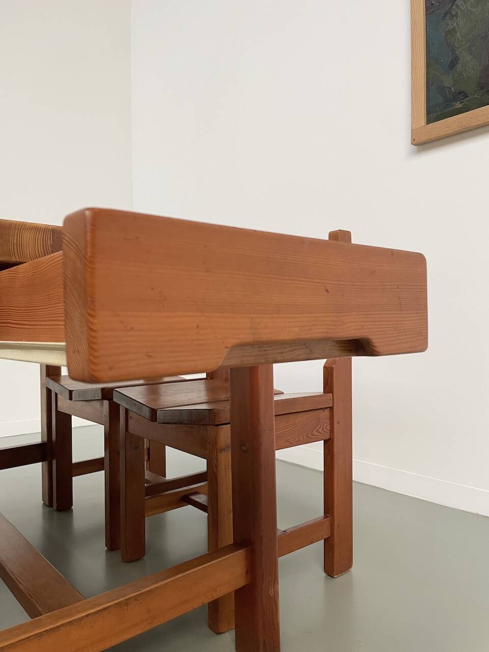 Set of table and 4 chairs, 60s mountain furniture