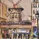 Aquarelle française vintage du Moulin Rouge, à Paris, signée Ch. Vogel, de 1948