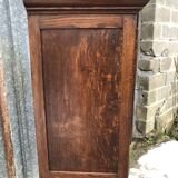 Solid oak wardrobe with 2 doors and 1 drawer in neo Louis XIII style.