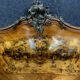 Pair of Louis XV curved beds all faces in walnut bramble and precious wood