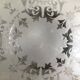 Ceiling light in glass and silver metal, flowery decor