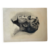 Dessin portrait homme signé RB