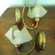 2 wall lights, opaline lampshade 1960/1970