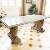 Jean-Charles Moreux style marble and stone table