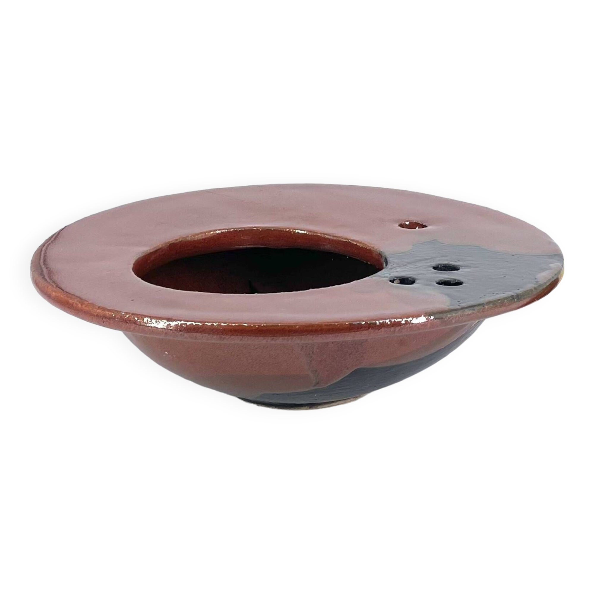 Grand vase pique fleurs en céramique signée, années 70