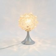 Pair of Mid-Century Amber Bubble Glass Table Lamps by H.Tynell, 1960s