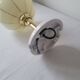 Wall lamp in opaline, brass and porcelain