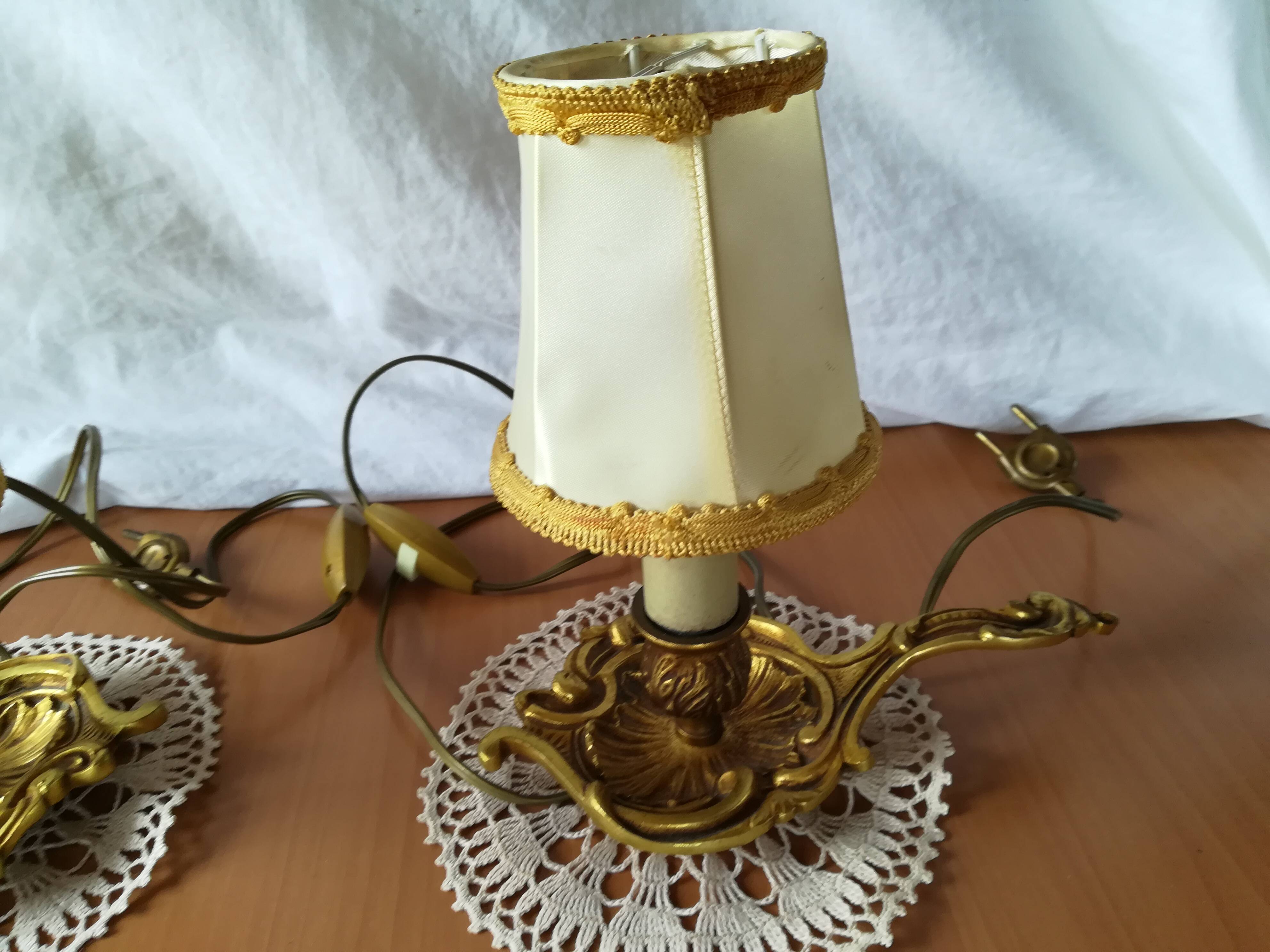Pair of candlesticks mounted as bedside lamps