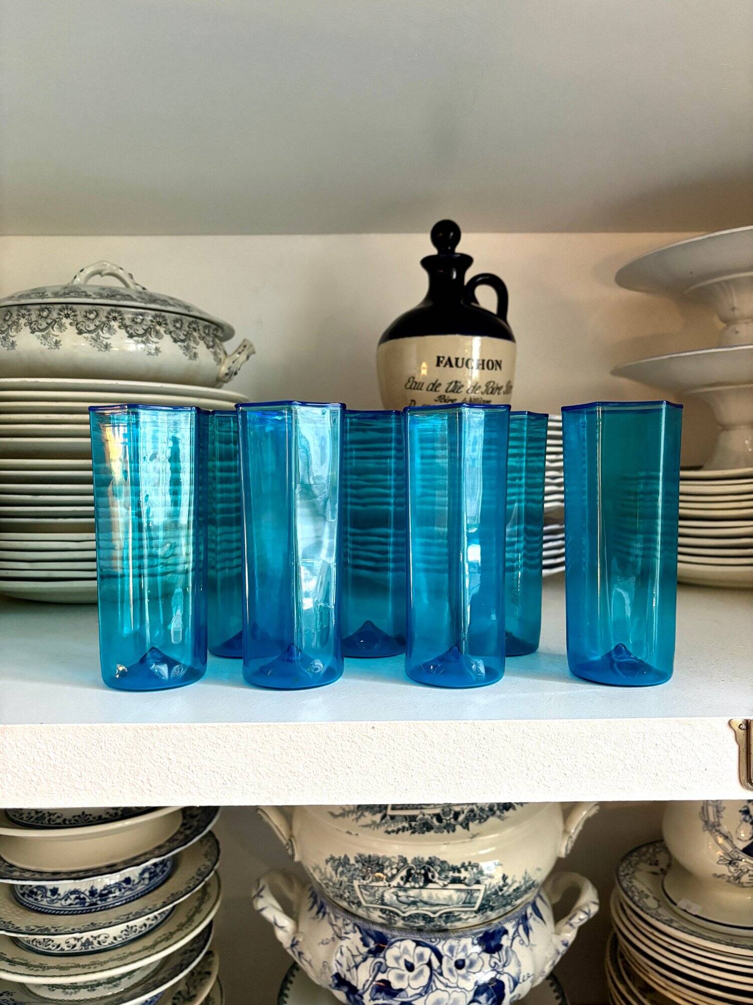 7 Murano glass glasses by Carlo Scarpa for Venini, Italy