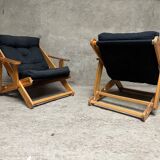 Pair of Scandinavian “Kon-tiki” armchairs by Gillis Lundgren for IKEA