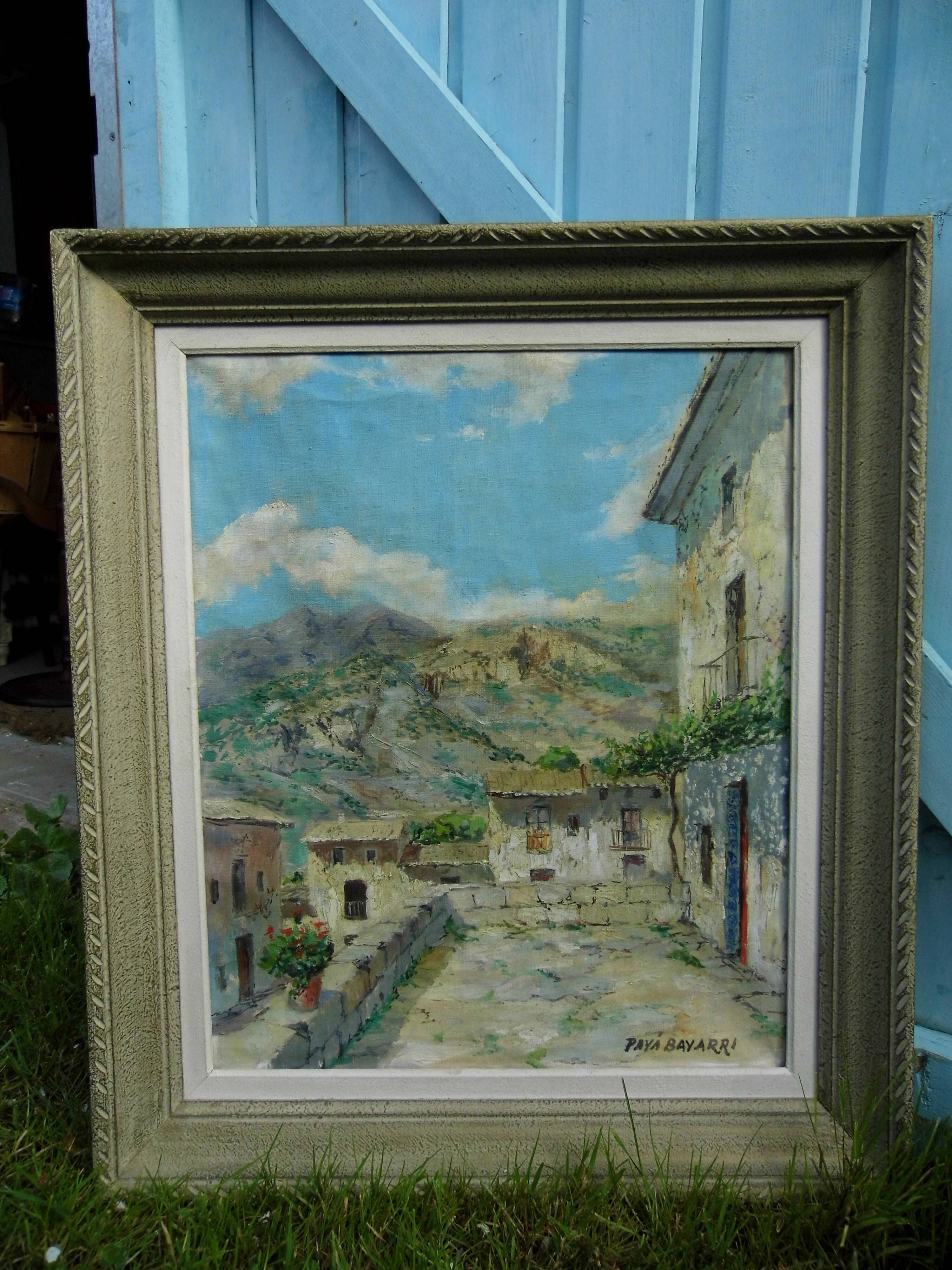 Mountain painting, oil on canvas signed