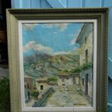 Mountain painting, oil on canvas signed
