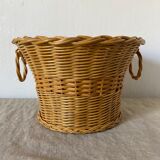 Vintage woven wicker pot cover
