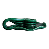 Antique green enamelled ceramic candle holder