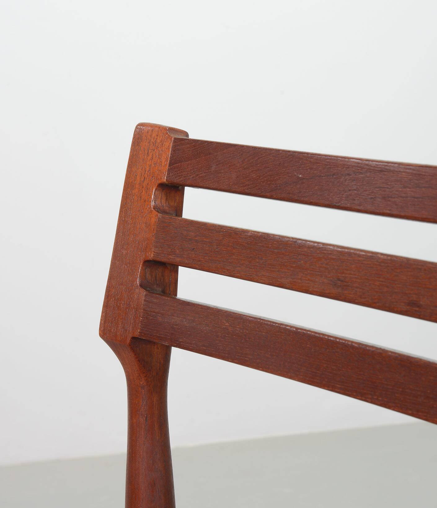 Bovenkamp Vintage Design Teak Wooden Dining Chairs with Leather Upholstery