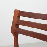 Bovenkamp Vintage Design Teak Wooden Dining Chairs with Leather Upholstery