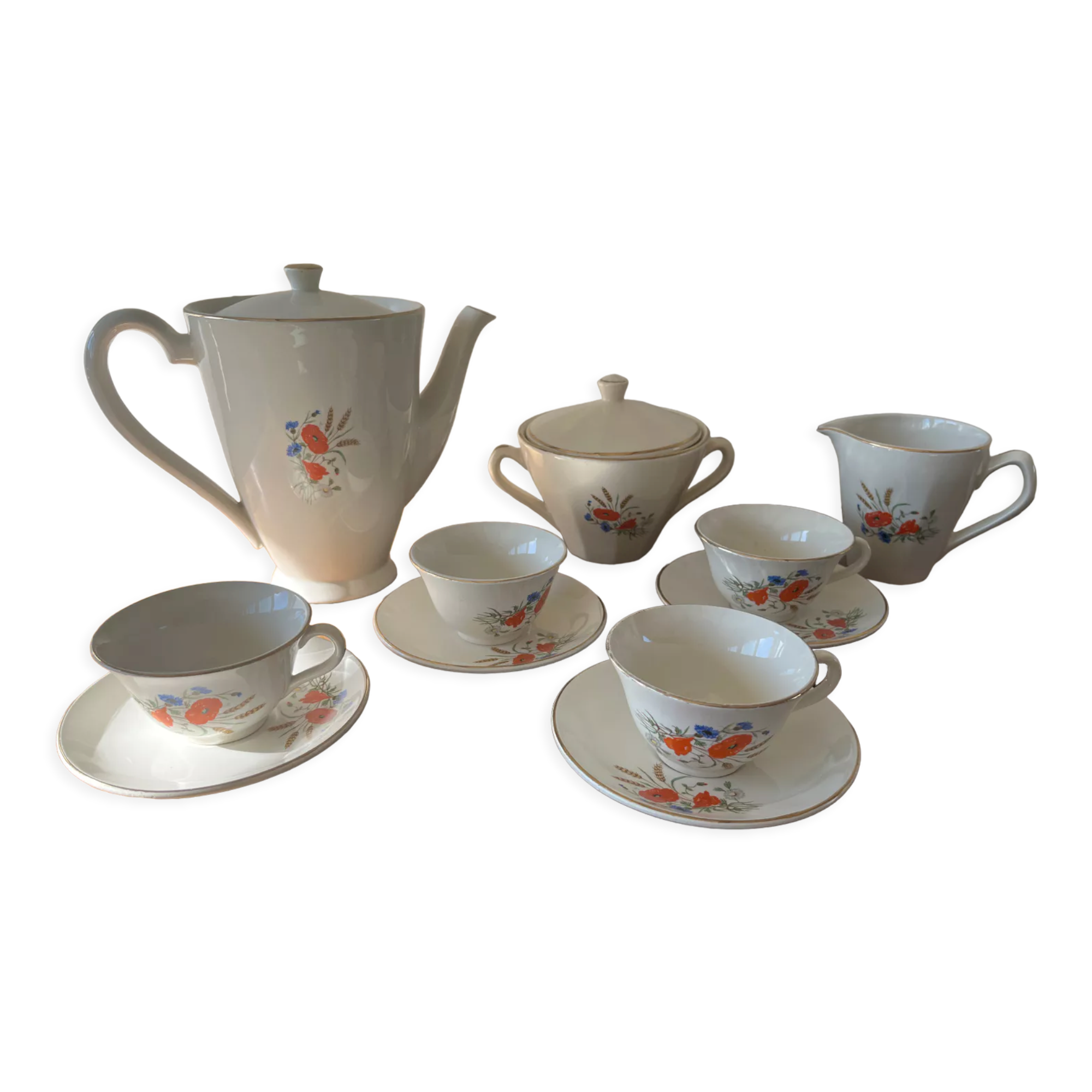 Digoin-Sarreguemines coffee service "pastoral" model
