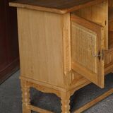 Brutalist Danish enfilade from the mid-century in oak by Henning Kjærnulf, 1960s.