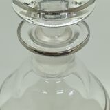 Ensemble carafe et 7 verres à liqueur en verre granité et liseré argent