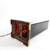 Lamp - briar and brass lucite effect - 1980s - vintage.