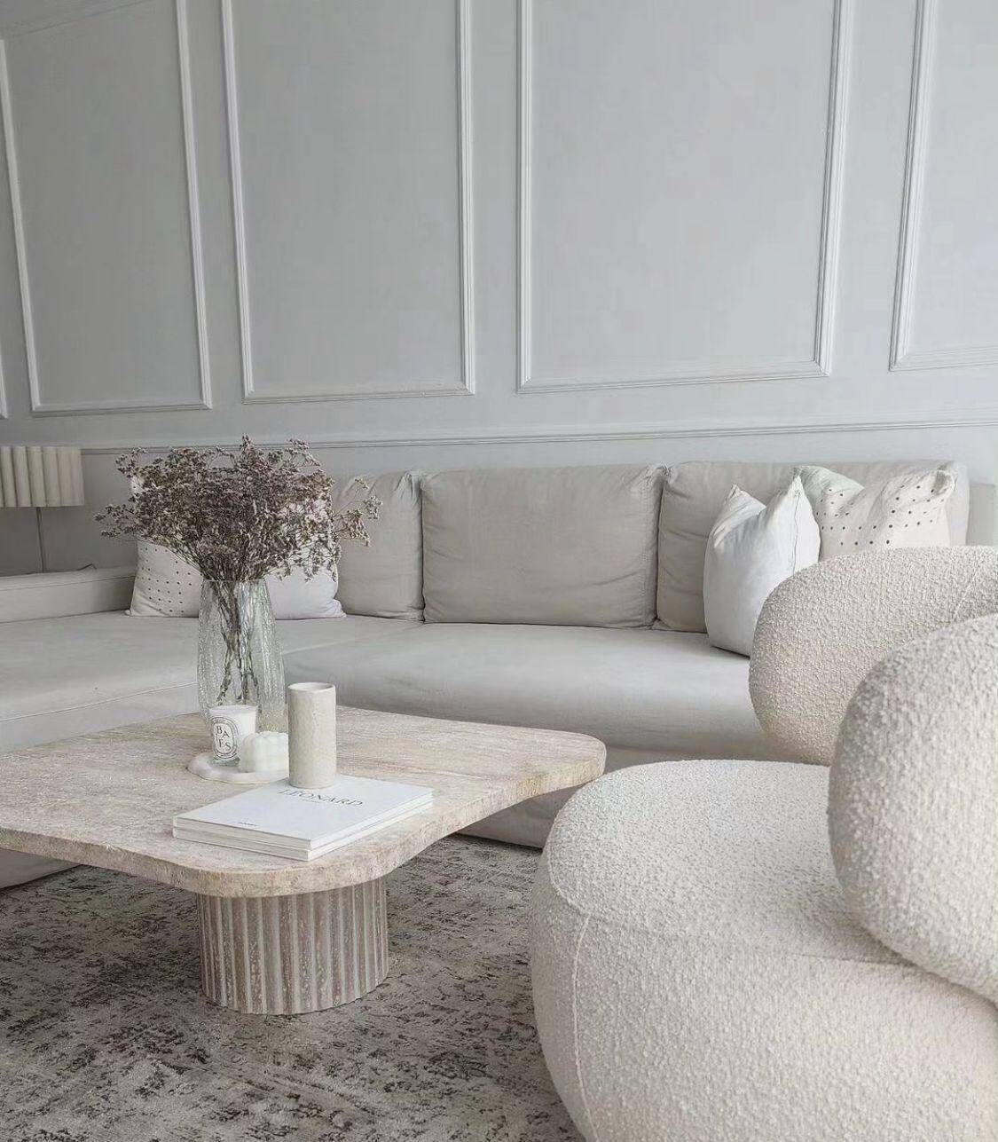 Athena irregular coffee table in natural travertine