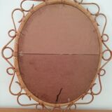Miroir vintage en rotin 65x55cm