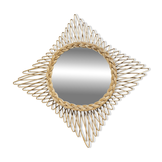 Vintage wicker mirror