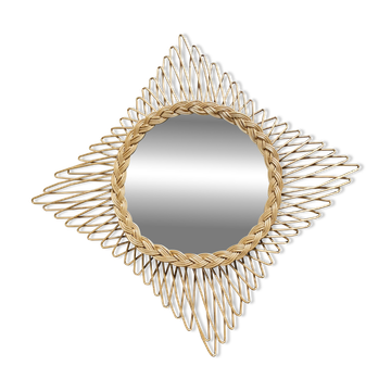 Vintage wicker mirror