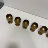6 Brass Wine Table Goblets Cup Decorative Hollywood Regency Vintage 1960s