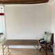 Folding industrial-style dining table