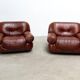 Ensemble de deux fauteuils lounge en cuir Sapporo par Mobil Girgi