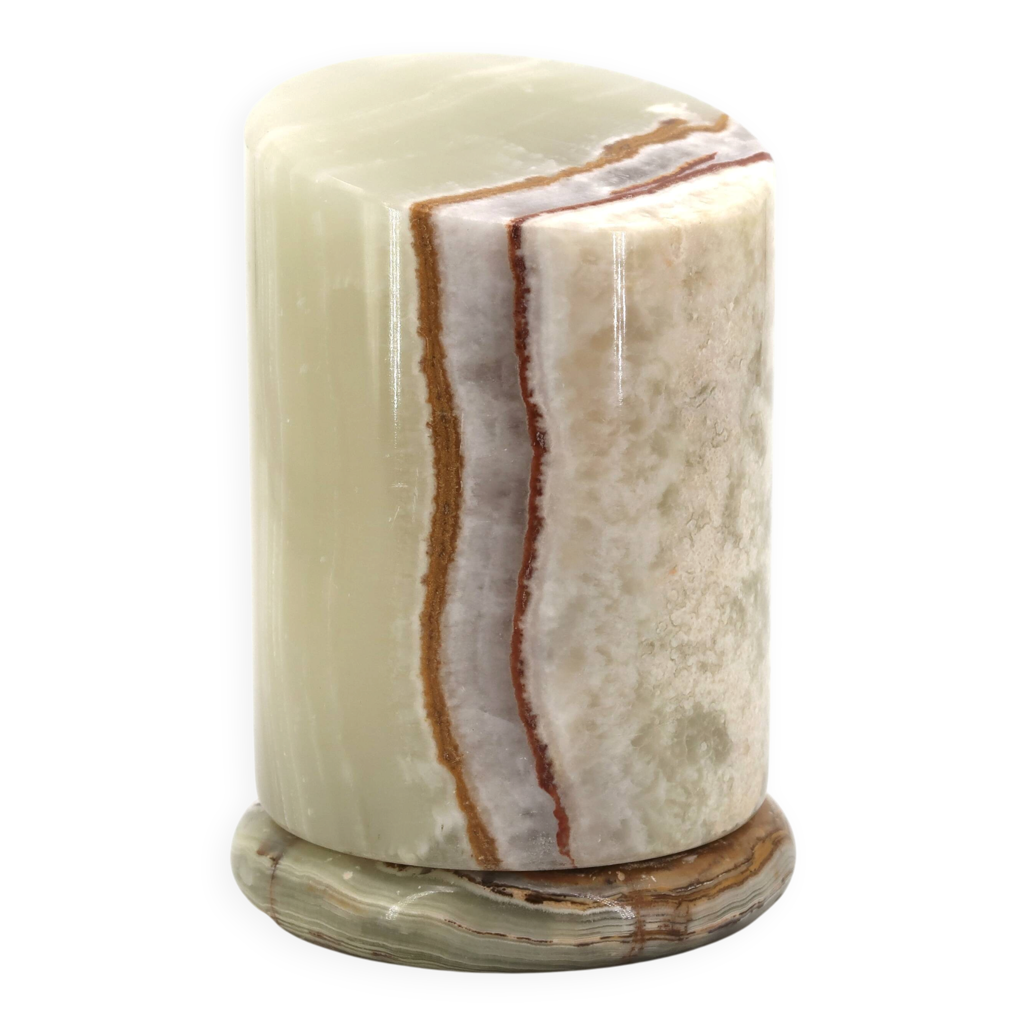 Vintage pale green natural onyx table lamp, 1970s.