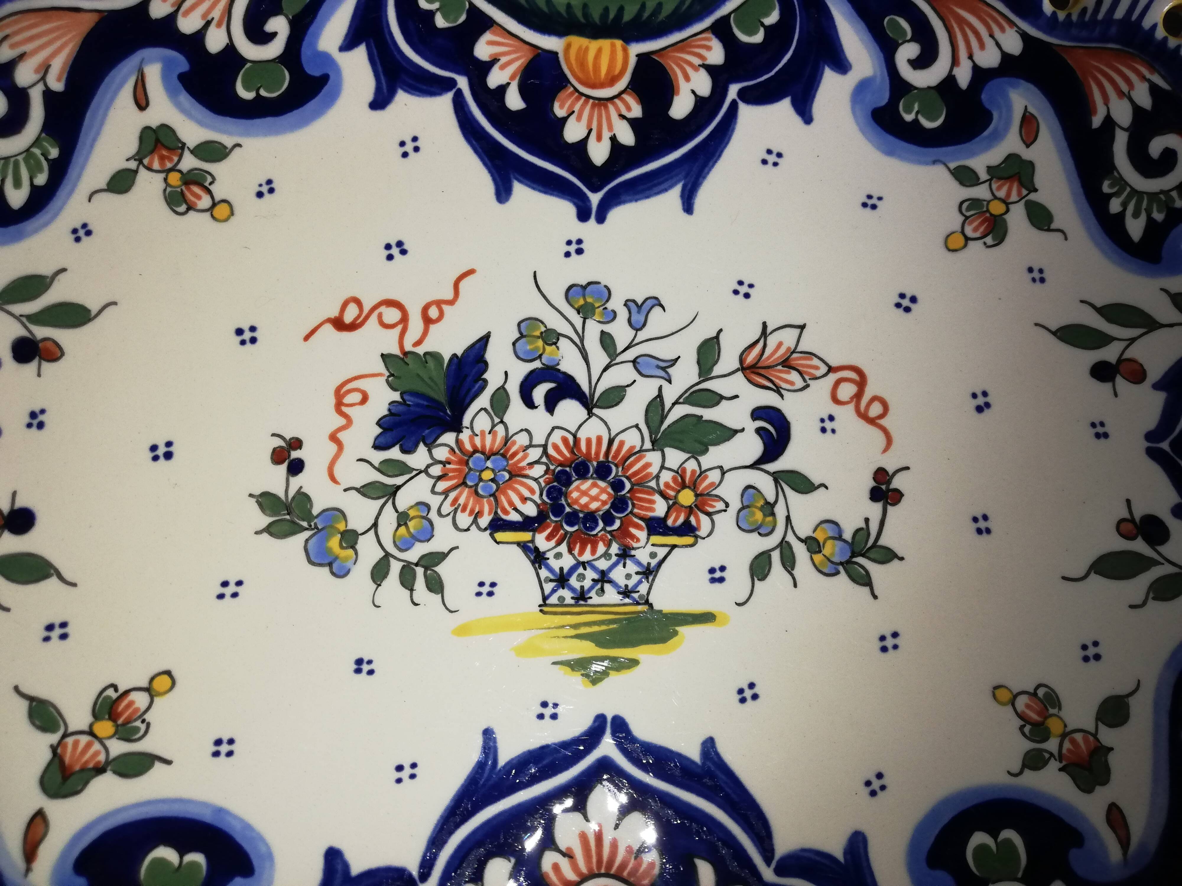 Blue ceramic tray of Desvres