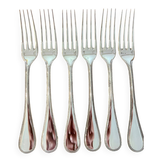 Christofle pearls, 6 table forks 20.5 cm very good condition