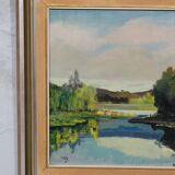 Tage Rudolf Ahlm, Swedish landscape, oil on canvas, 1940s, framed