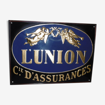 Plaque publicitaire «l’union» cie d’assurance