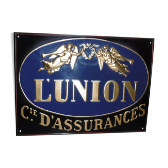 Plaque publicitaire «l’union» cie d’assurance