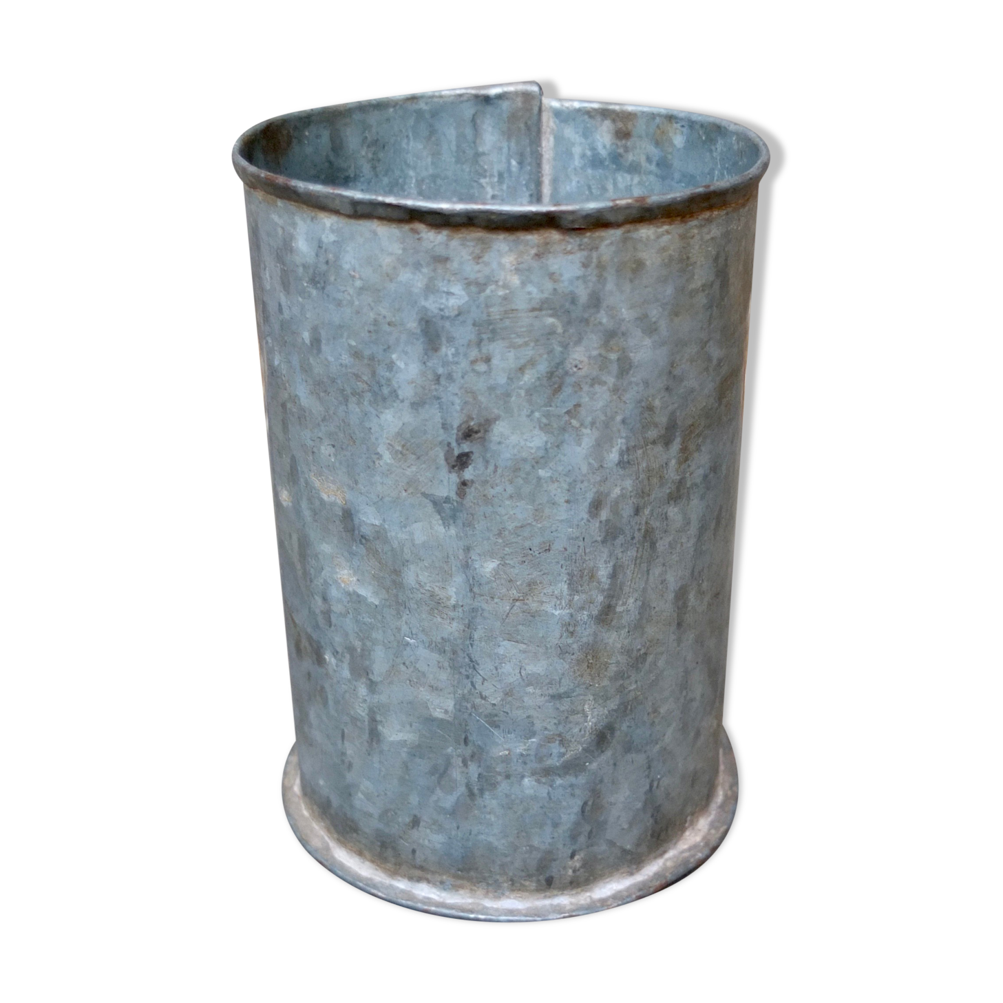Vintage Galvanised Zinc Flower Pot / Grain Measure
