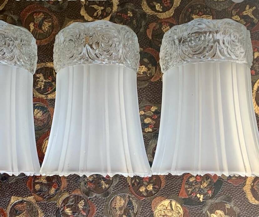 Trio of glass tulips