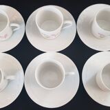 Set of six coffee cups and saucers, Limoges, Goumot Labesse